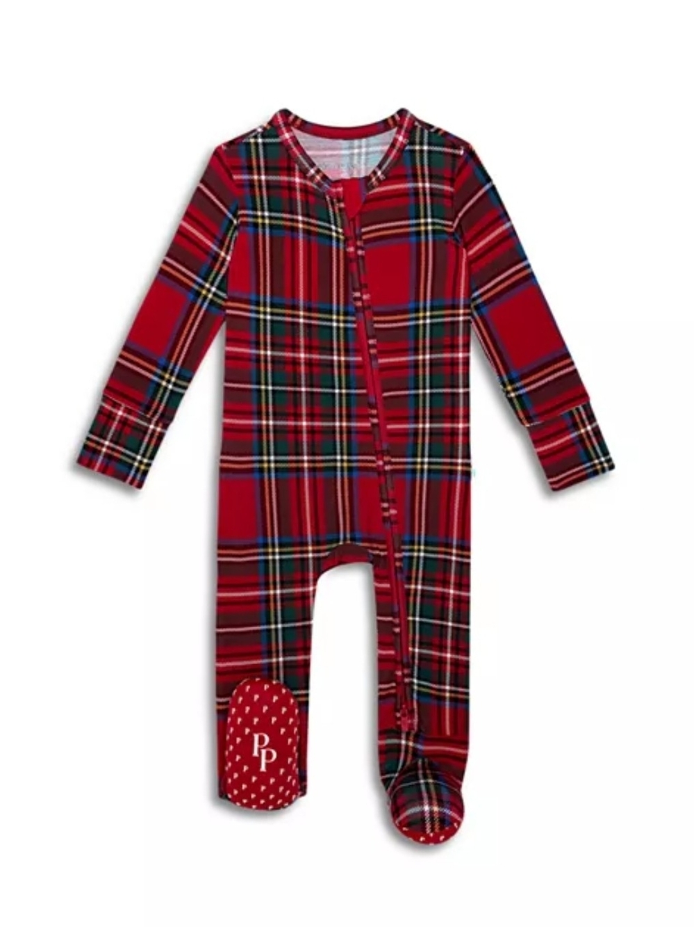 Posh Peanut Bamboo Unisex Tartan Plaid Convertible Footie - Baby 6-9mo